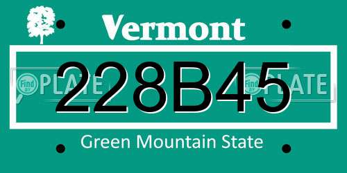 228B45 Vermont License Plate