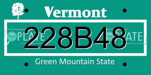 228B48 Vermont License Plate