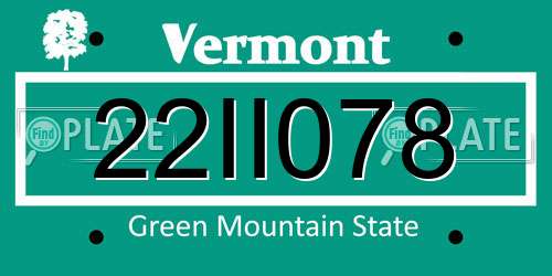 22II078 Vermont License Plate
