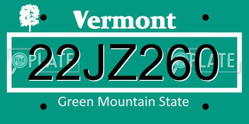 22JZ260 Vermont License Plate