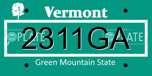 2311GA Vermont License Plate