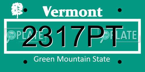 2317PT Vermont License Plate