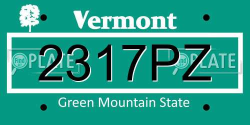 2317PZ Vermont License Plate