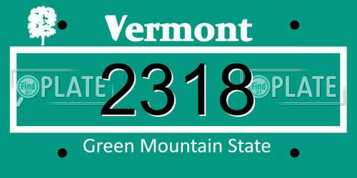 2318 Vermont License Plate