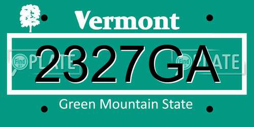 2327GA Vermont License Plate