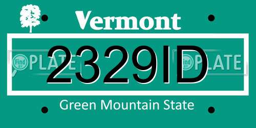 2329ID Vermont License Plate