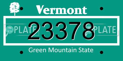 23378 Vermont License Plate