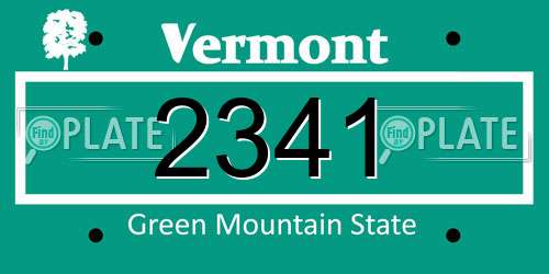 2341 Vermont License Plate