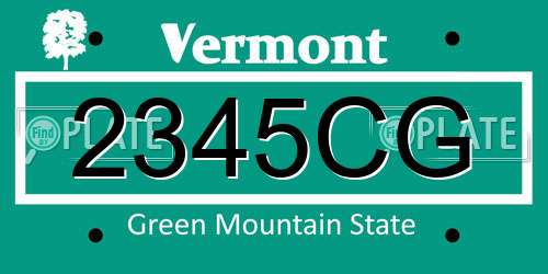 2345CG Vermont License Plate