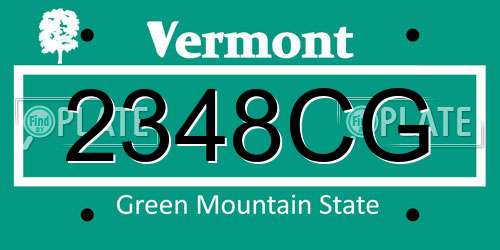 2348CG Vermont License Plate