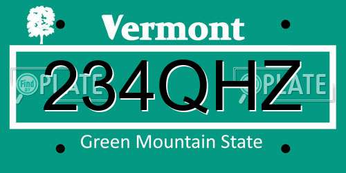 234QHZ Vermont License Plate