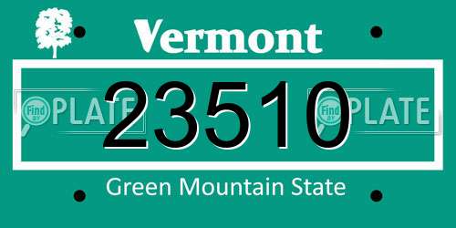 23510 Vermont License Plate