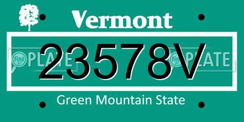 23578V Vermont License Plate