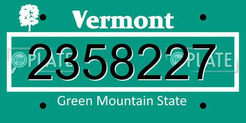 2358227 Vermont License Plate