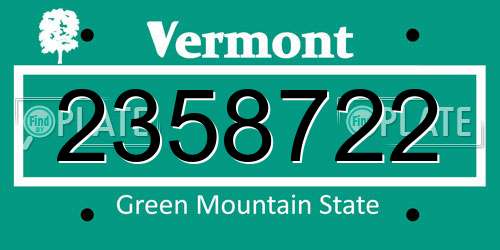 2358722 Vermont License Plate