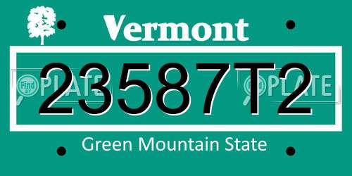 23587T2 Vermont License Plate