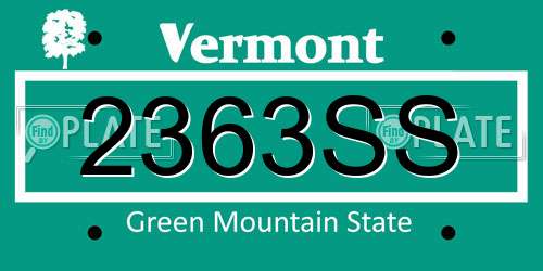 2363SS Vermont License Plate