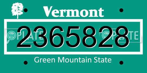 2365828 Vermont License Plate