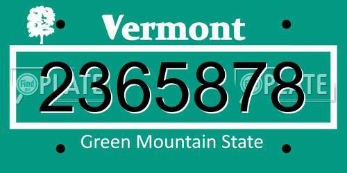 2365878 Vermont License Plate