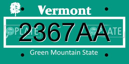 2367AA Vermont License Plate