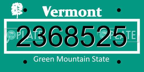 2368525 Vermont License Plate