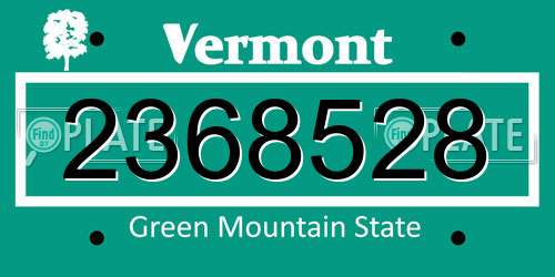 2368528 Vermont License Plate