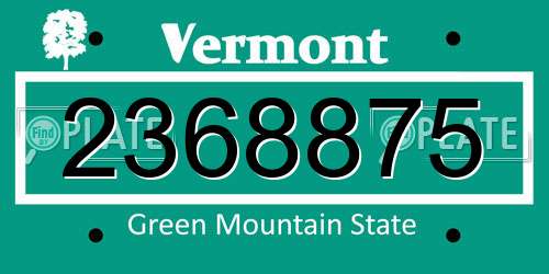 2368875 Vermont License Plate