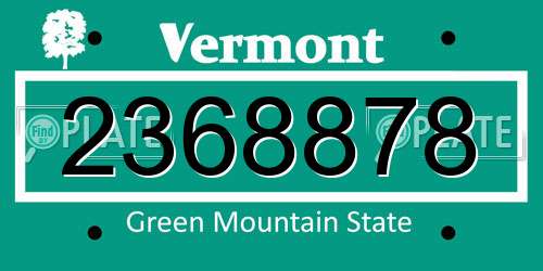 2368878 Vermont License Plate