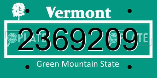 2369209 Vermont License Plate