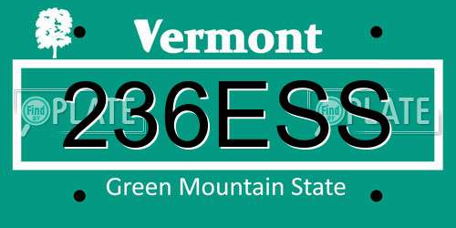 236ESS Vermont License Plate
