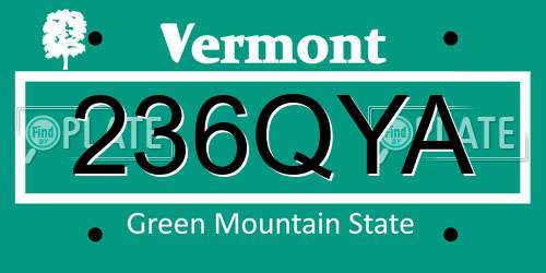 236QYA Vermont License Plate