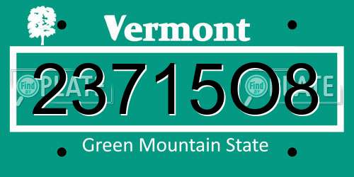 23715O8 Vermont License Plate