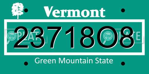 23718O8 Vermont License Plate