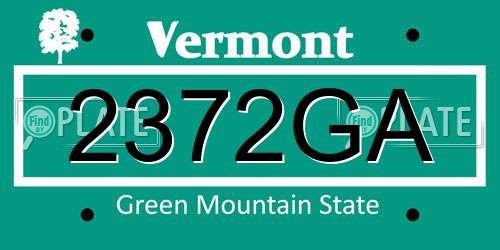 2372GA Vermont License Plate