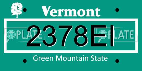 2378EI Vermont License Plate