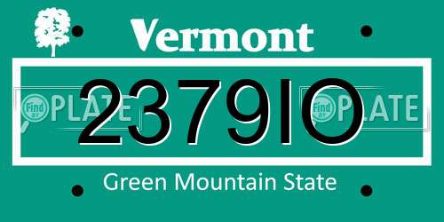 2379IO Vermont License Plate
