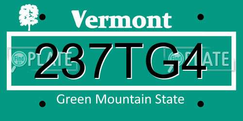 237TG4 Vermont License Plate