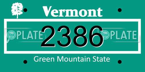 2386 Vermont License Plate
