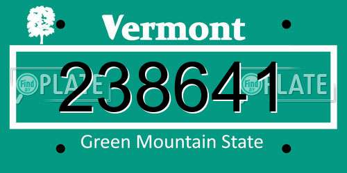 238641 Vermont License Plate