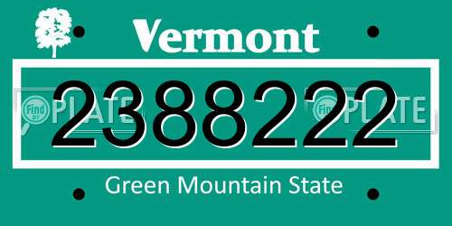 2388222 Vermont License Plate