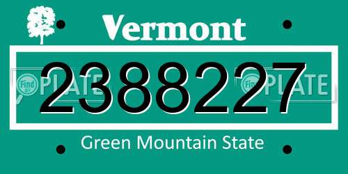 2388227 Vermont License Plate
