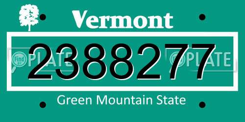 2388277 Vermont License Plate