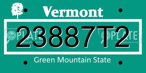 23887T2 Vermont License Plate