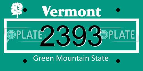 2393 Vermont License Plate