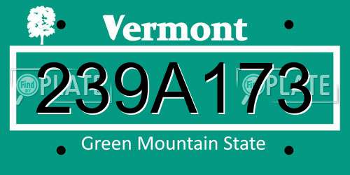 239A173 Vermont License Plate