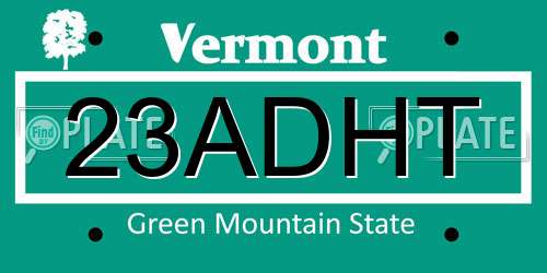 23ADHT Vermont License Plate