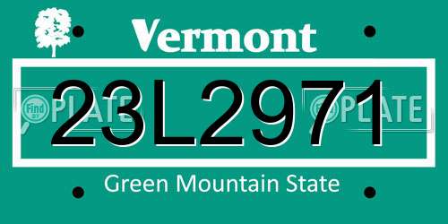 23L2971 Vermont License Plate