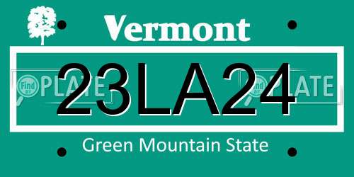 23LA24 Vermont License Plate