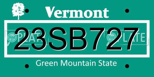 23SB727 Vermont License Plate