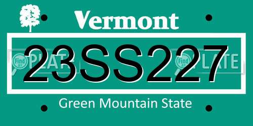 23SS227 Vermont License Plate